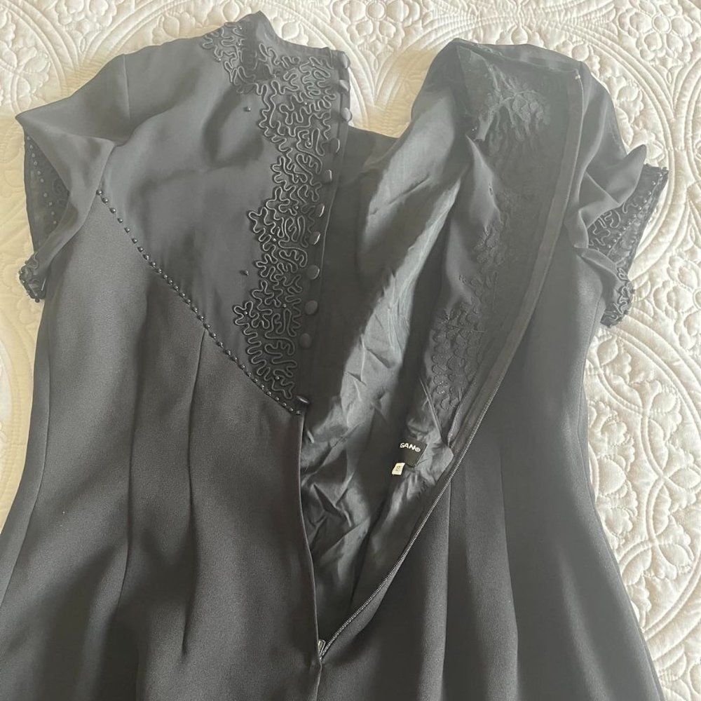 DONNA MORGAN black Beaded Lined Short Sleeve dress size 12P - Picture 8 of 16